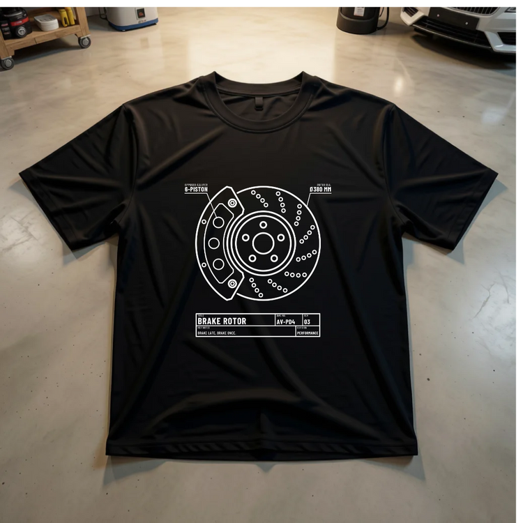 Brake Rotor — Cross-Drilled Big Brake Blueprint Tee