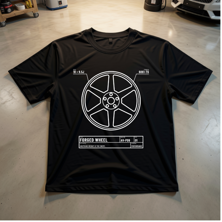 Forged Wheel — Six-Spoke Racing Wheel Blueprint Tee